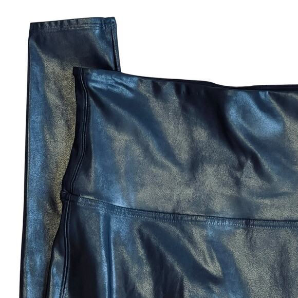 Spanx Women’s Sz XL Black Faux Leather High Rise Leggings Pull On Shaping - Picture 5 of 16